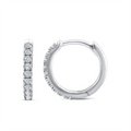 9ct White Gold Small Lab Grown Diamond Huggie Earrings