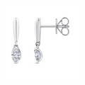 9ct White Gold Oval Lab Grown Diamond Drop Earrings