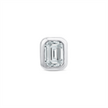 9ct White Gold Single Emerald Lab Grown Diamond Stud Earring