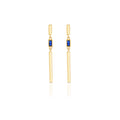 9ct Yellow Gold Drop Earrings With Created Sapphire