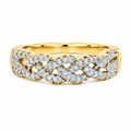 9ct Yellow Gold Diamond Set Intertwined Ring