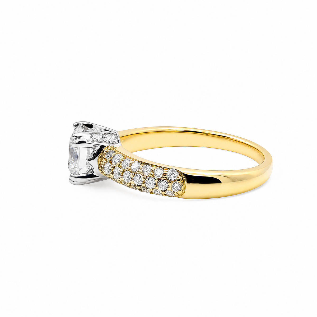 18ct Yellow & White Gold Natural Diamond Engagement Ring
