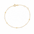 9ct Yellow Gold Stationed Ball & Freshwater Pearl Bracelet