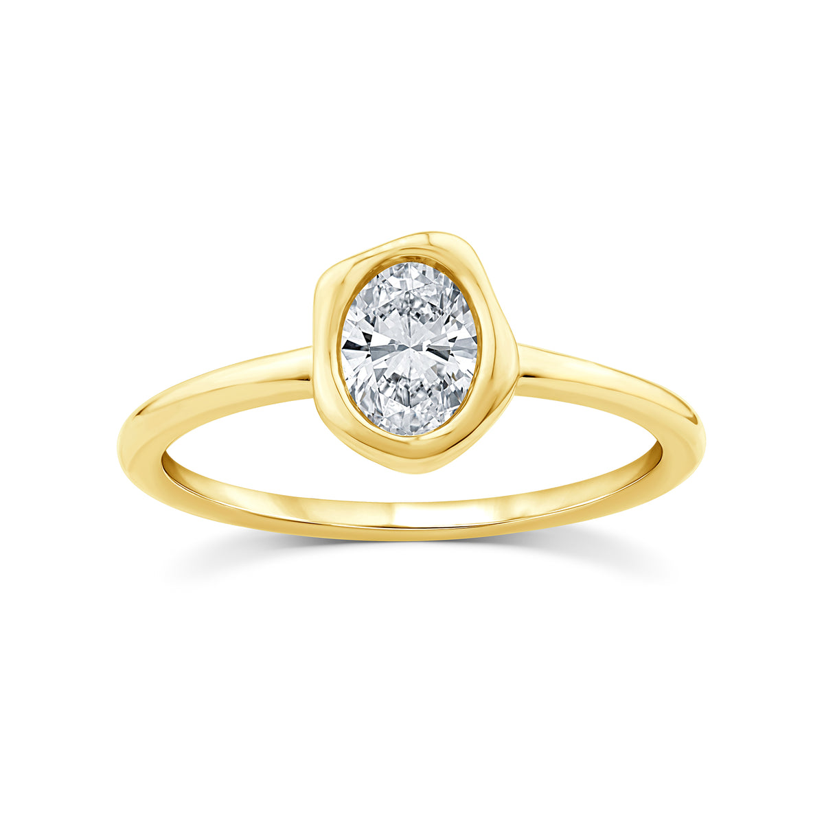 Gold Vermeil 22ct Organic Lab Grown Diamond Ring