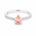 0.77ct Peach Pear Lab Grown Diamond Engagement Ring