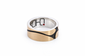 Men's 9ct Yellow Gold & Sterling Silver Wave Wedding Ring