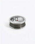 Men's Sterling Silver And Titanium Wedding Ring With Swirl Pattern