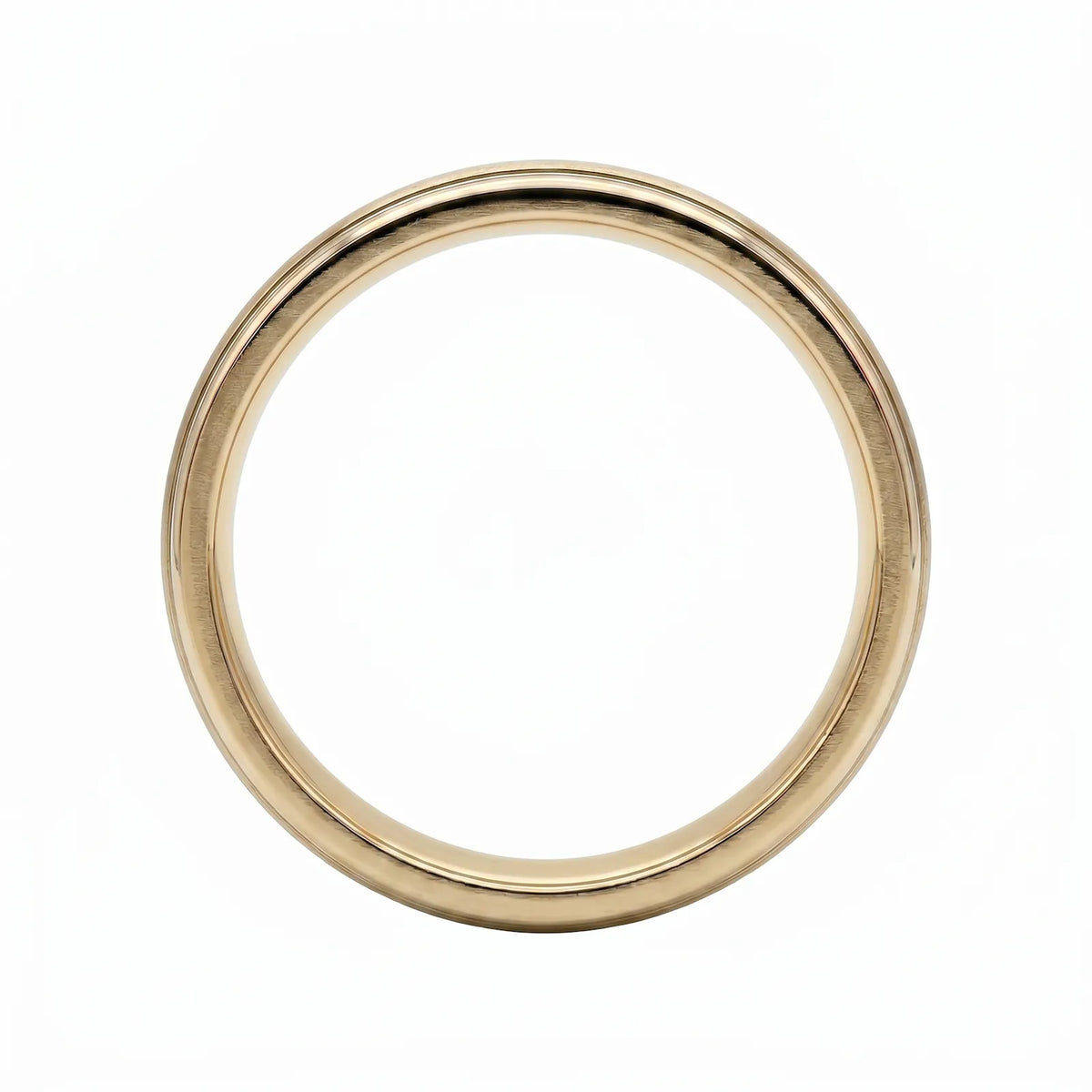 Men's 9ct Yellow Gold And Titanium Geometric Patterned Wedding Ring