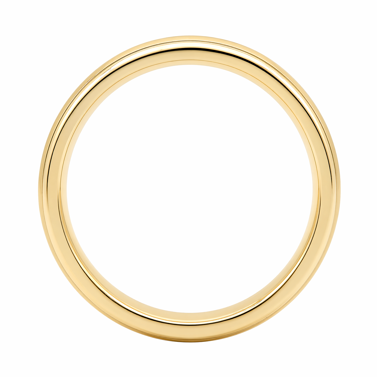 Men's 9ct Yellow Gold And Titanium Geometric Patterned Wedding Ring