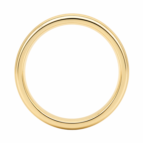 Men's 9ct Yellow Gold And Titanium Geometric Patterned Wedding Ring - alternate view