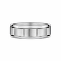 Men's 9ct White Gold & Titanium Patterned Wedding Ring