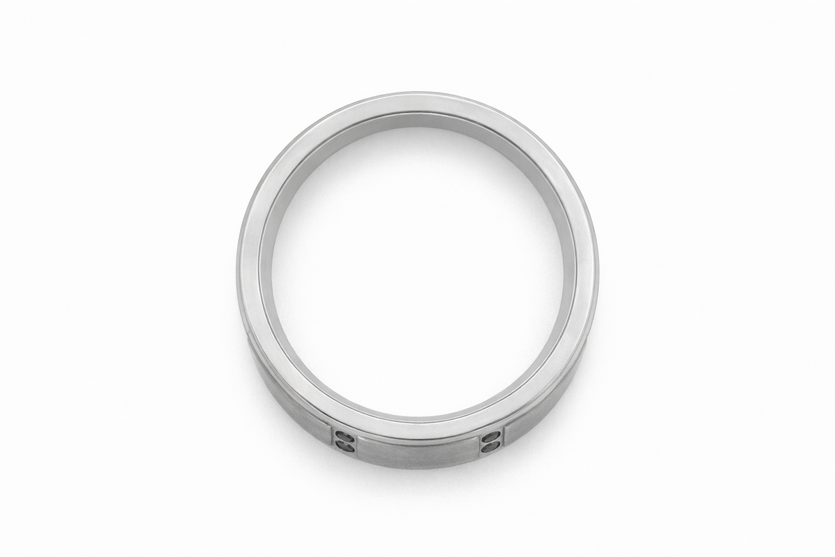 Men's Titanium And Black Diamond Wedding Ring