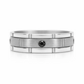 Men's Titanium Black Diamond Wedding Ring