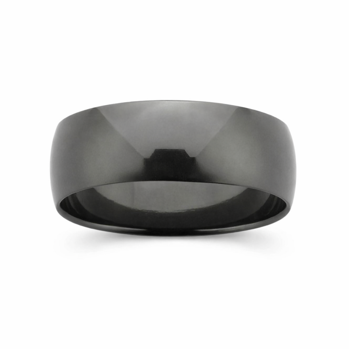 Men's Black Zirconium Polished Wedding Ring