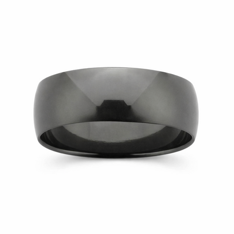 Men's Black Zirconium Polished Wedding Ring - alternate view