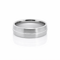 Men's Titanium Satin & Polished Strip Wedding Ring