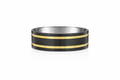 9ct Yellow Gold & Black Zirconium Men's Wedding Ring