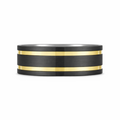 9ct Yellow Gold & Black Zirconium Men's Wedding Ring