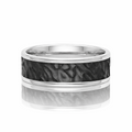 Sterling Silver & Black Zirconium Men's Wedding Ring