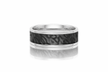 Sterling Silver & Black Zirconium Men's Wedding Ring