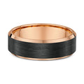 Men's 9ct Rose Gold And Carbon Fibre Wedding Ring