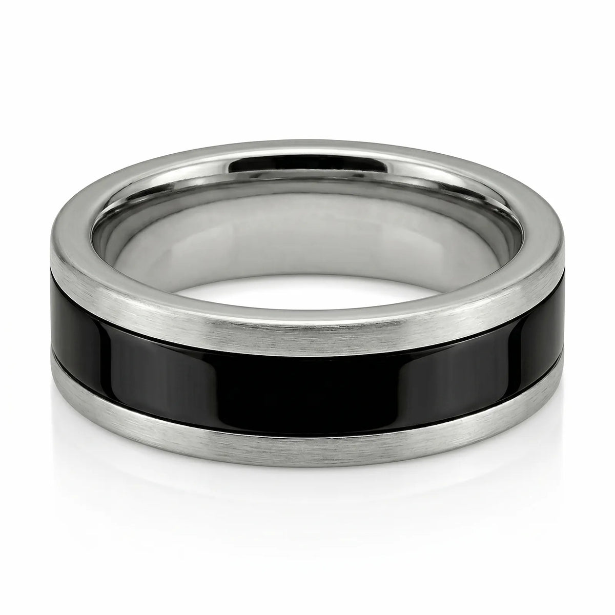 Men's Titanium & Black Zirconium Wedding Ring