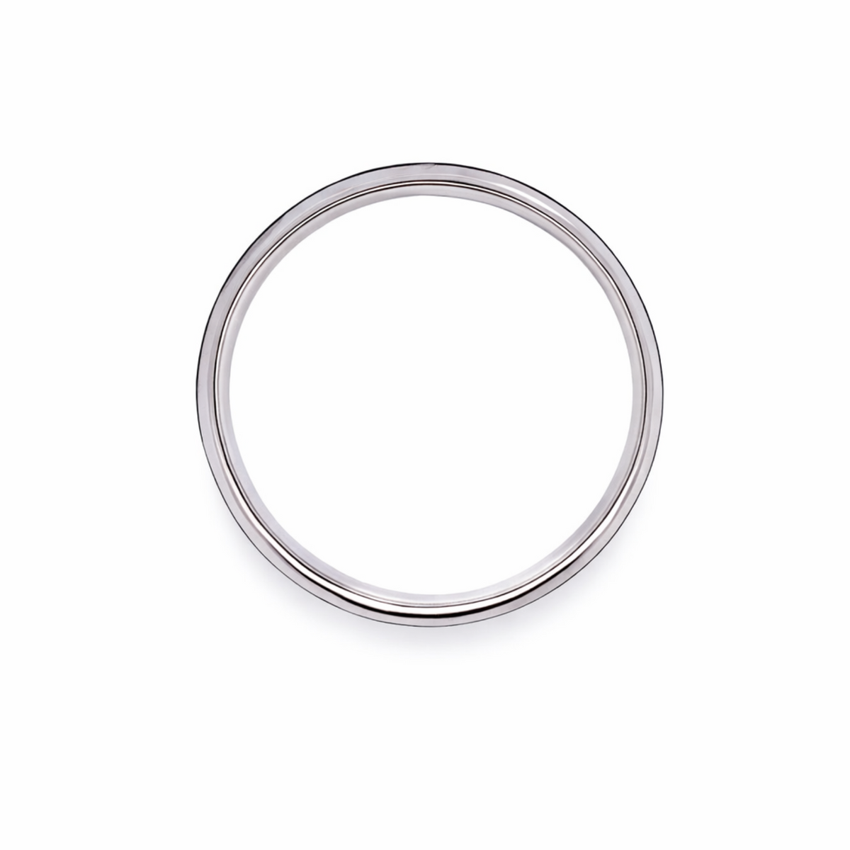 Men's 9ct White Gold & Carbon Fibre Wedding Ring