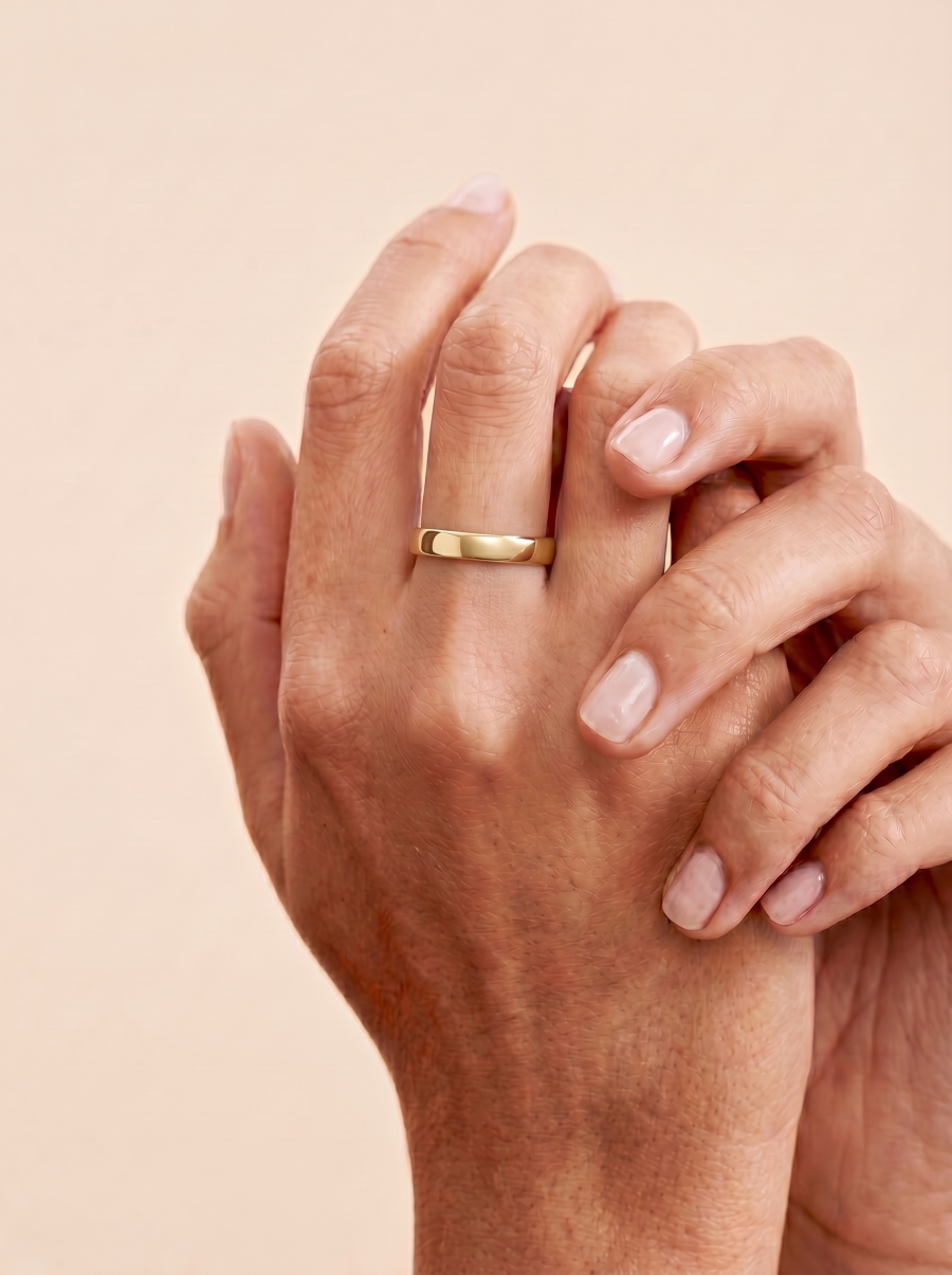 Ladies 9ct Yellow Gold Solid Plain Wedding Ring