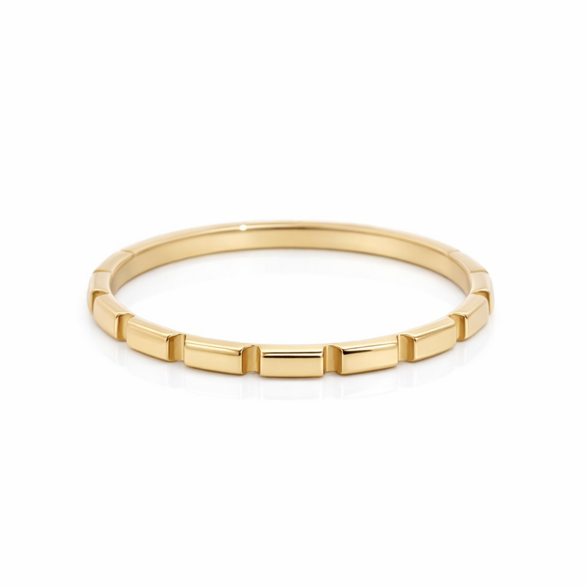 9ct Yellow Gold Brick Design Ladies Wedding Ring