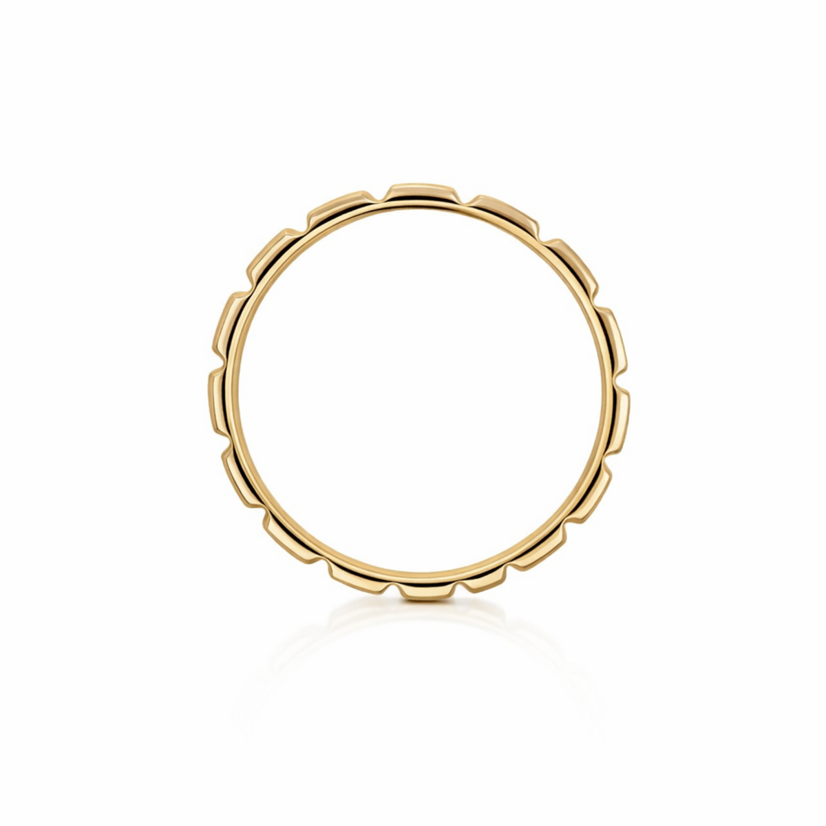 9ct Yellow Gold Brick Design Ladies Wedding Ring