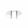 9ct White Gold Polished Open T Bar Ring