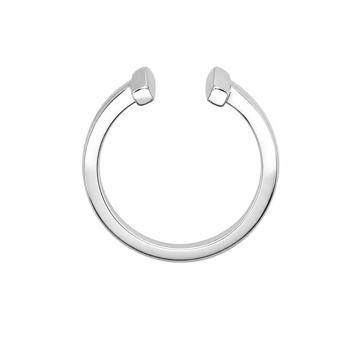 9ct White Gold Polished Open T Bar Ring