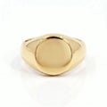 9ct Yellow Gold Men's Large Round Signet Ring