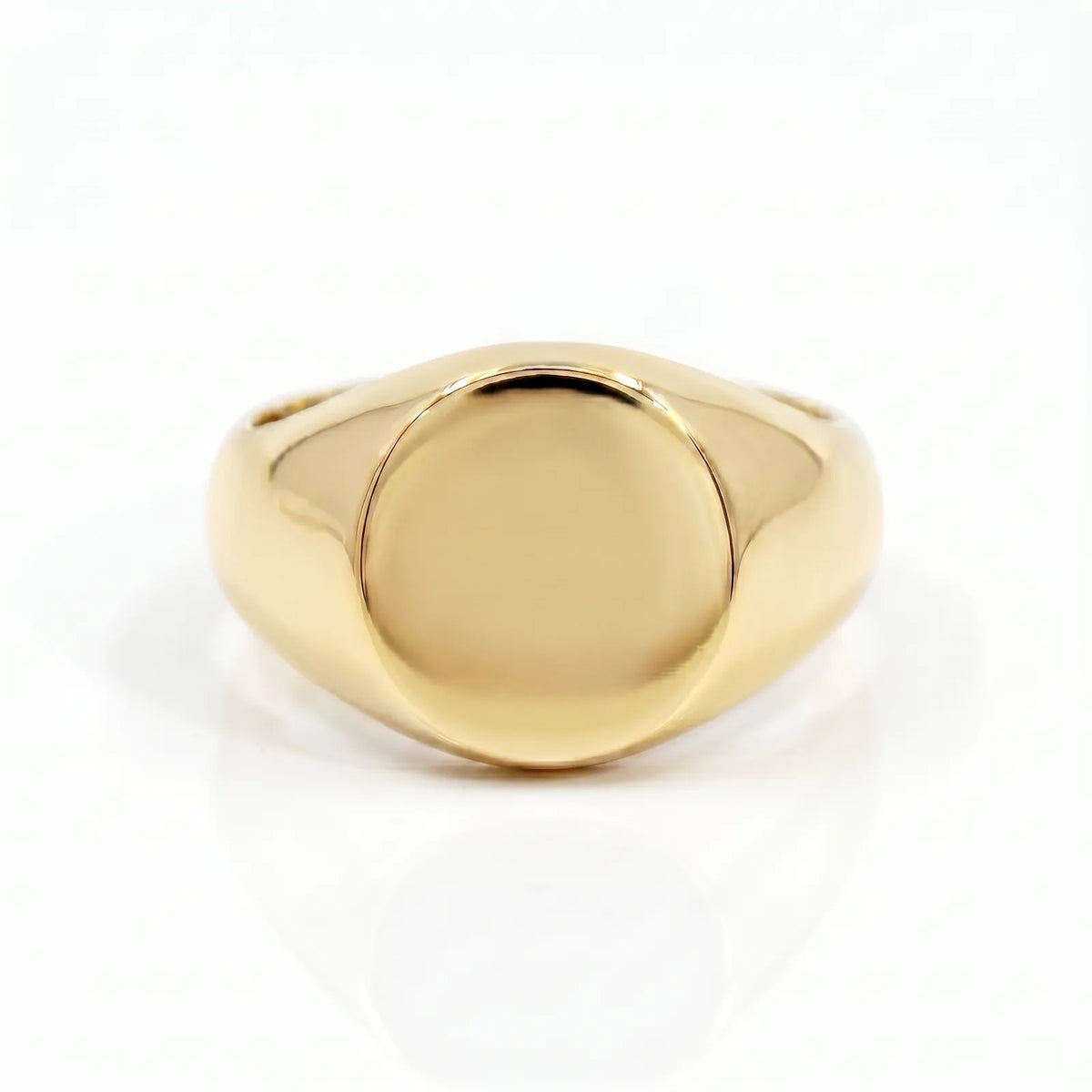 9ct Yellow Gold Men's Large Round Signet Ring