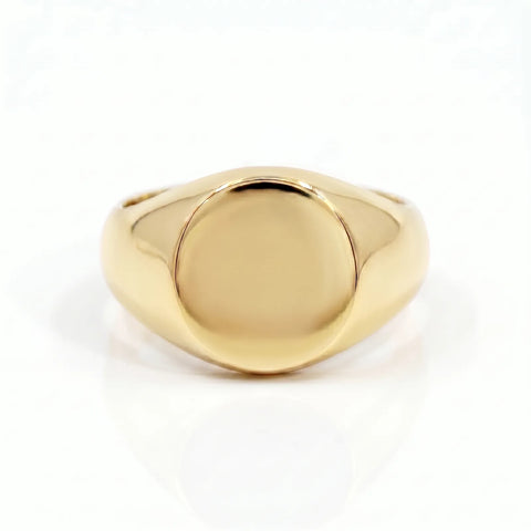 9ct Yellow Gold Men's Large Round Signet Ring