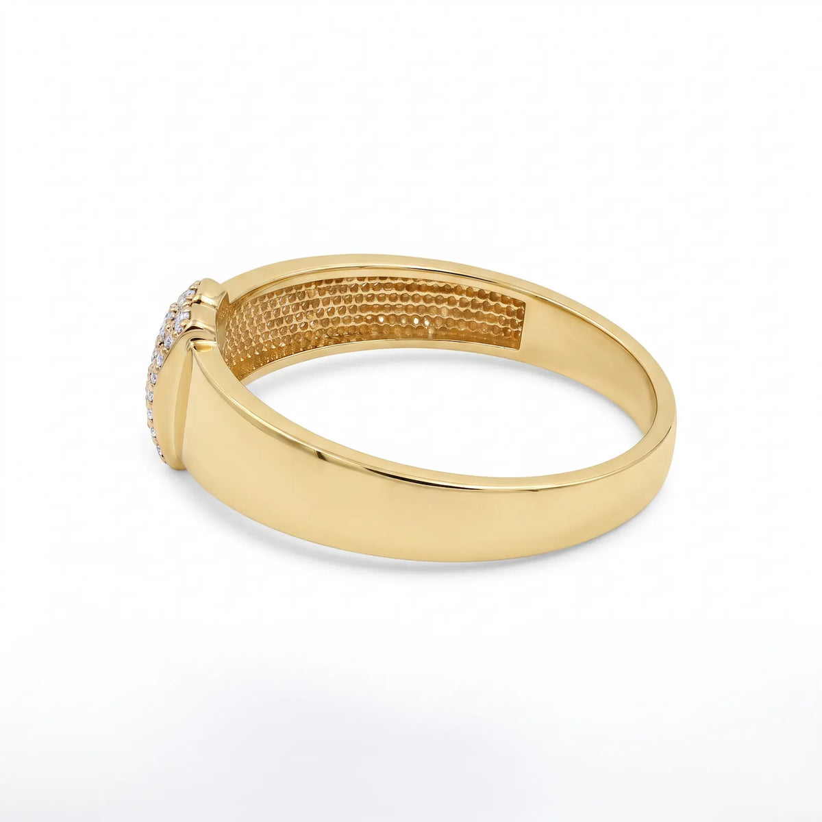 9ct Yellow Gold Cubic Zirconia Set Double Bar Dress Ring