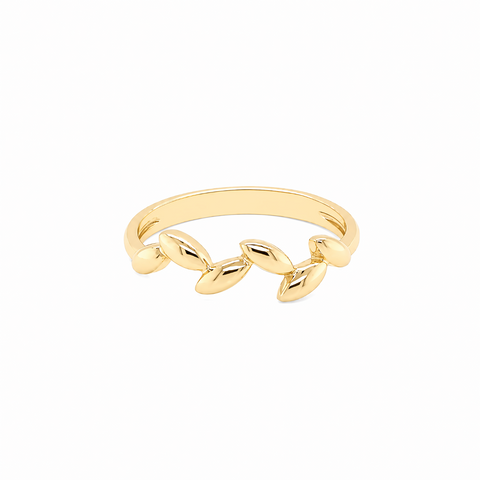 9ct Yellow Gold Leaf Design Ring
