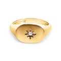 9ct Yellow Gold Cubic Zirconia Set Oval Signet Ring