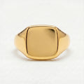 9ct Yellow Gold Mens Square Plain Signet Ring