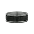 Men's Tantalum & Carbon Brushed Fitted Wedding Ring