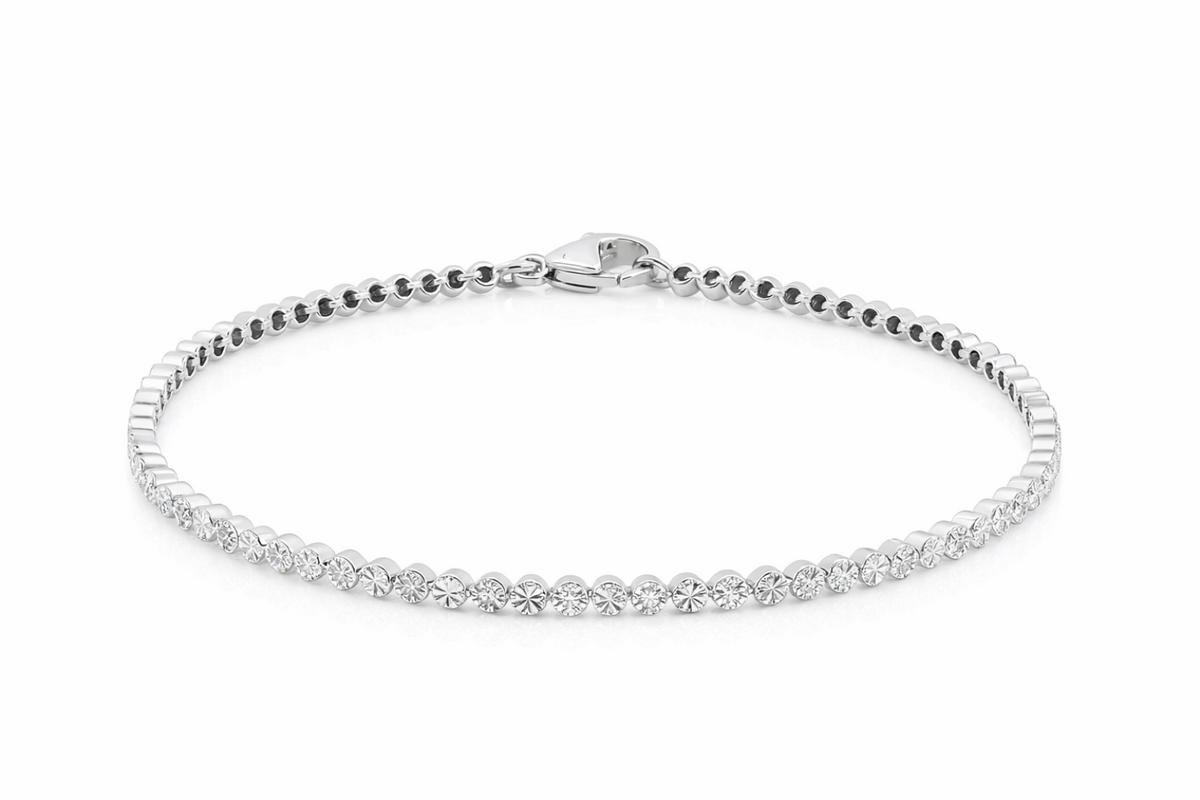 9ct White Gold 1.00ct Diamond Tennis Bracelet