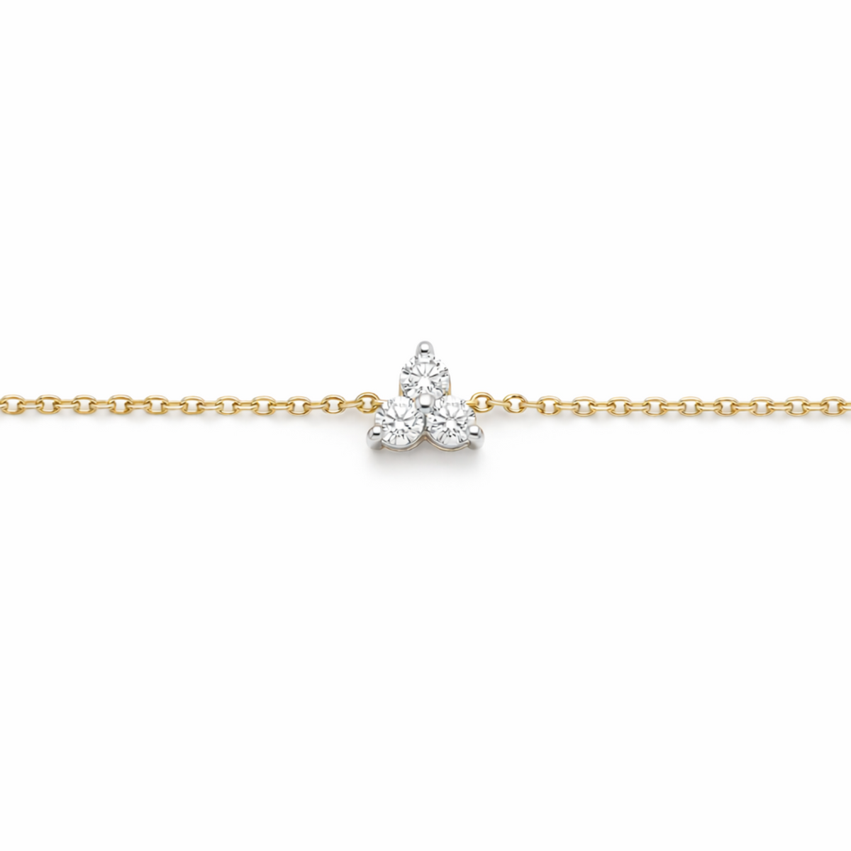 9ct Yellow Gold Delicate Diamond Trio Bracelet