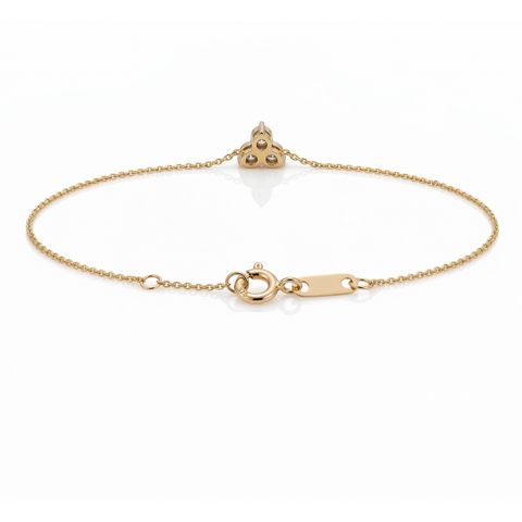 9ct Yellow Gold Delicate Diamond Trio Bracelet - alternate view