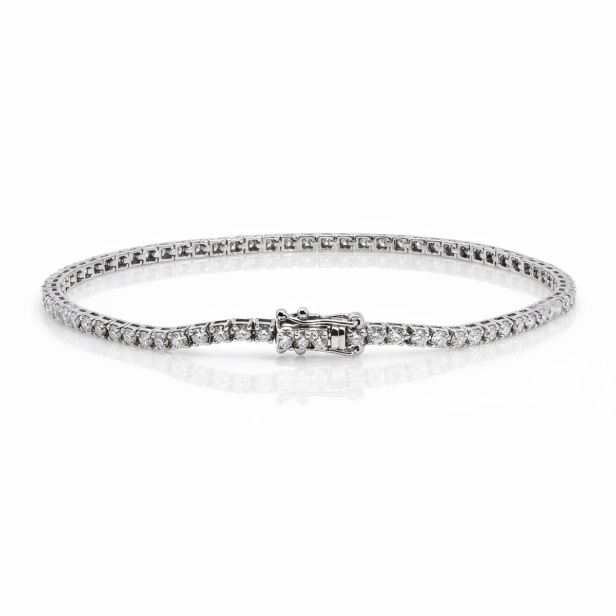 9ct White Gold 1.90ct Lab Grown Diamond Tennis Bracelet