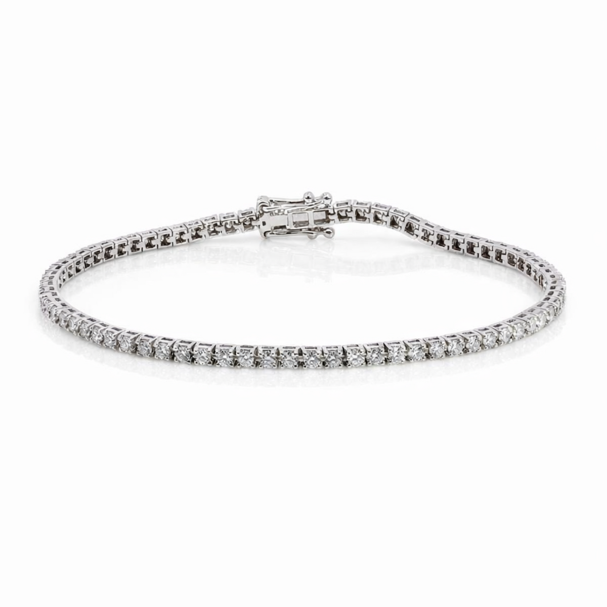 9ct White Gold 1.90ct Lab Grown Diamond Tennis Bracelet