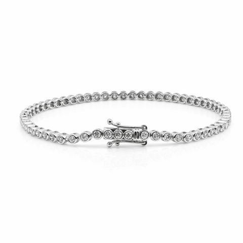 18ct White Gold 2.00ct Lab Grown Diamond Tennis Bracelet - alternate view