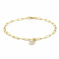 9ct Yellow Gold Bracelet With Lab Grown Diamond Heart Charm