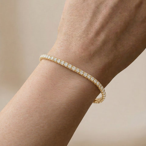 9ct Yellow Gold 3.00ct Lab Grown Diamond Tennis Bracelet - alternate view