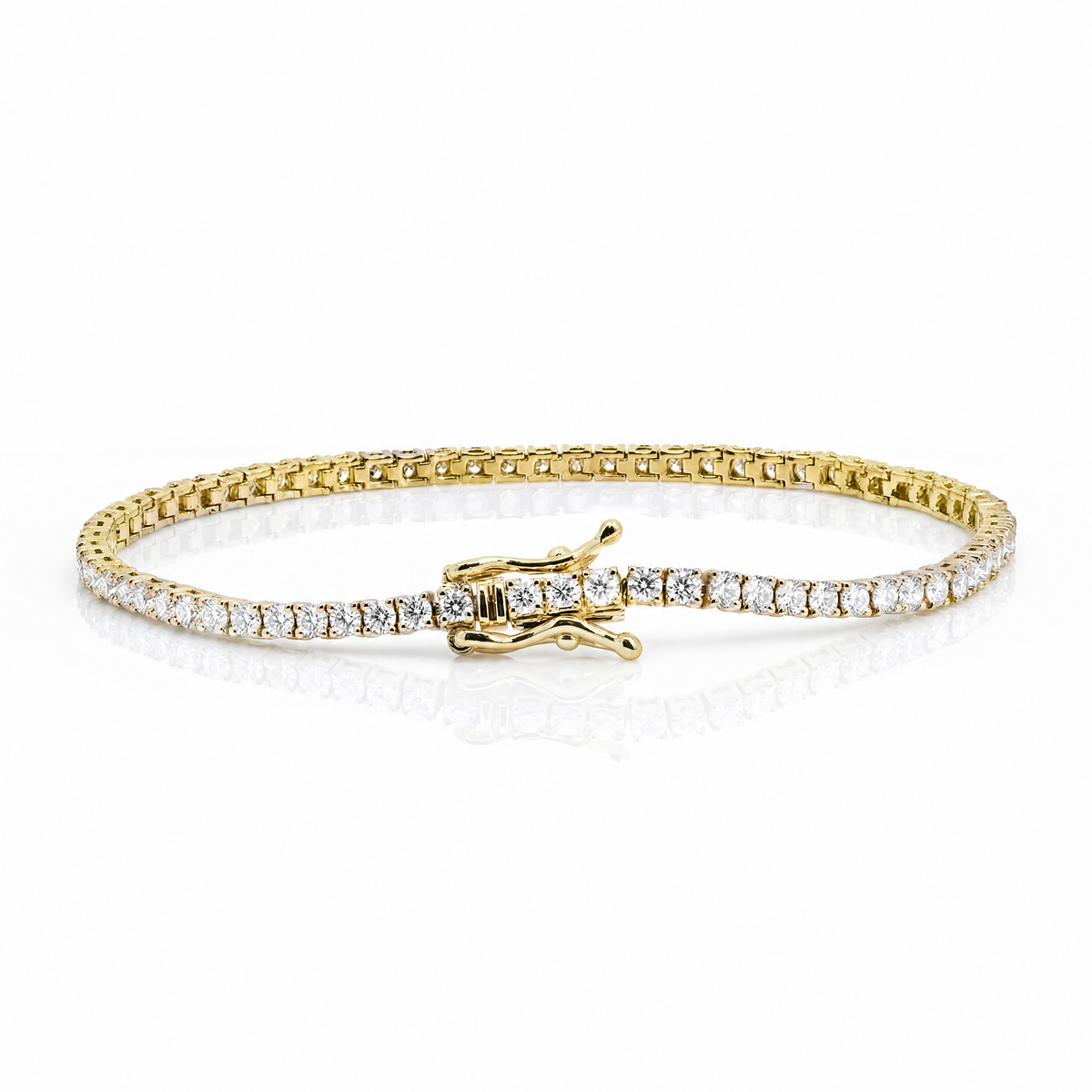 9ct Yellow Gold 3.00ct Lab Grown Diamond Tennis Bracelet