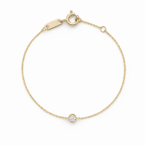 9ct Yellow Gold Round Lab Grown Diamond Bracelet - alternate view